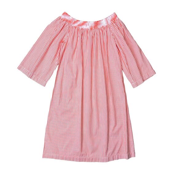 Trina Turk Neville Orange White Stripe Smocked Off the Shoulder Mini Dress - Picture 9 of 13